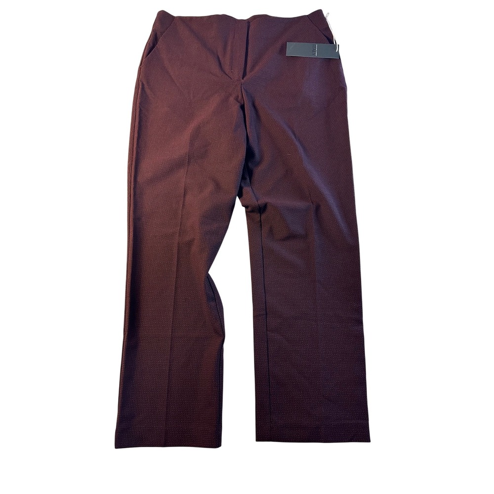 Massimo Fabbro Italy Burgundy Micro Texture Straight Leg Dress Pants NWT